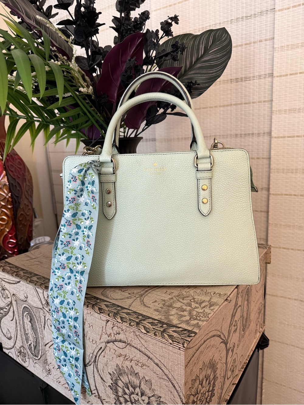 kate spade Mint Green Pebble Leather Satchel